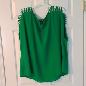 Torrid Size 2 green strappy sleeve top